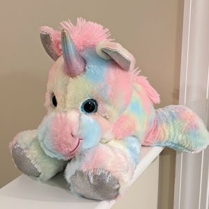 Adorable 18in Unicorn in pastel colors with sparkly feet + ears- stuffed…